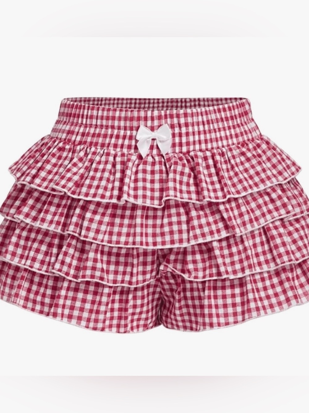 Gingham Ruffle Shorts - Picture 1 of 2